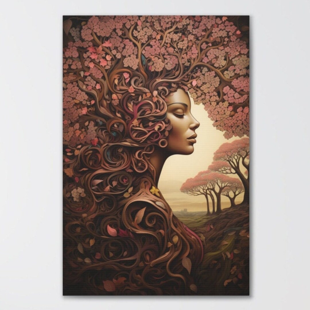 Forest Goddess Fantasy Art, Mother Nature Canvas Art Print, Forest ...