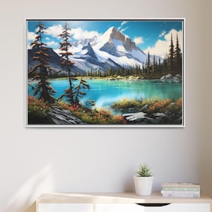 Mountain Landscape Canvas Wall Art, Nature Decor for Living Room, Rustic Home Accent, Gift for Nature Lovers, Scenic Artwork, Outdoor