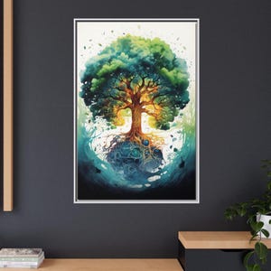 Tree of Life Canvas Art: Celtic Yggdrasil, Framed Wall Decor
