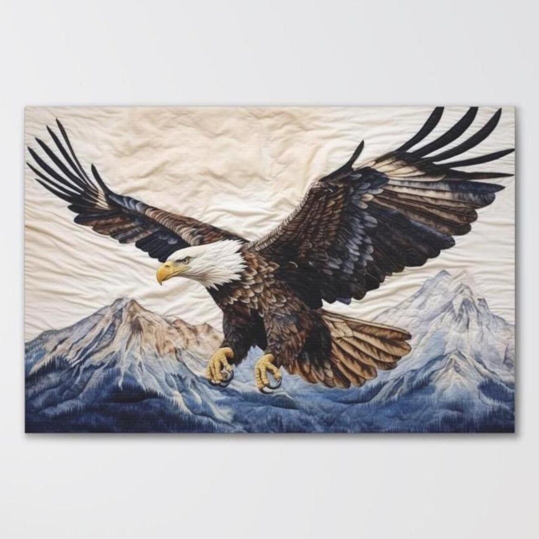 Soaring American Bald Eagle Wall Art, North American Eagle Canvas Art ...
