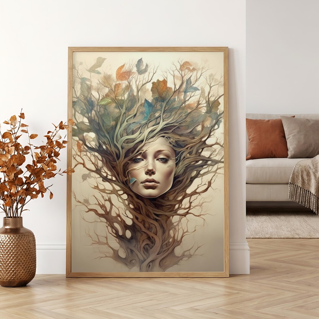 Tree of Life Canvas Art Print: Spiritual Mother Nature, Pagan Decor - Etsy