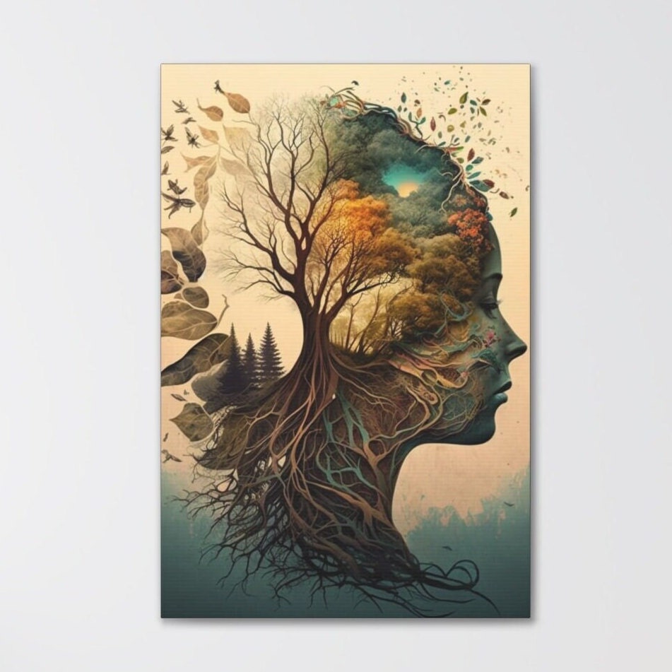Mother Nature Canvas Wall Art Tree of Life Yggdrasil Art Etsy