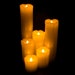 Halloween Set of 6-Flameless Timer LED Flickering Candle Pillar Light Realistic Ivory Warm White Wax Candles Battery Operated + Included 