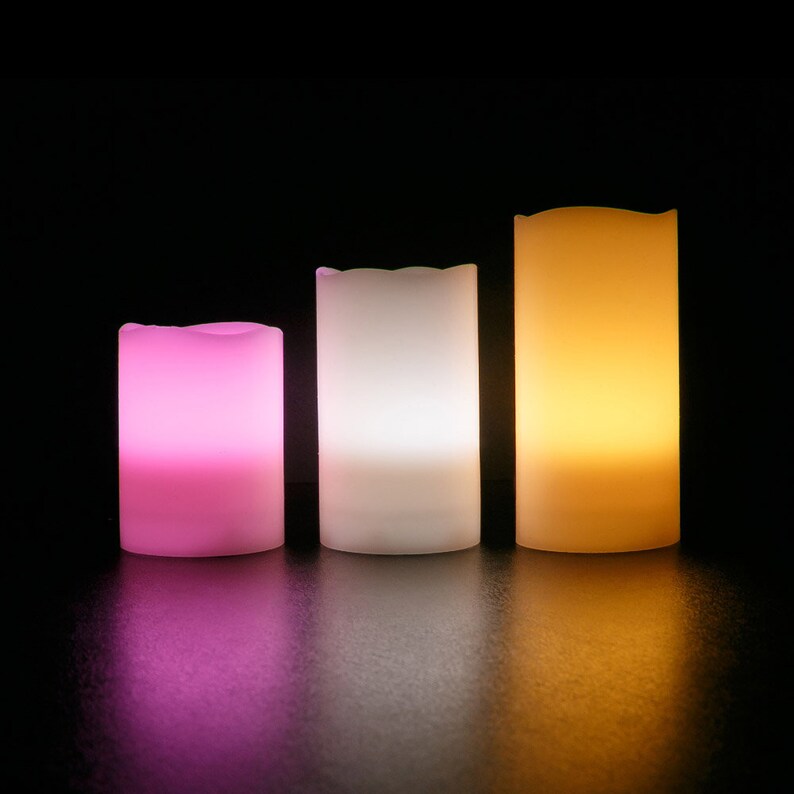LED Flameless Flickering Candle Light Realistic Ivory Warm Etsy