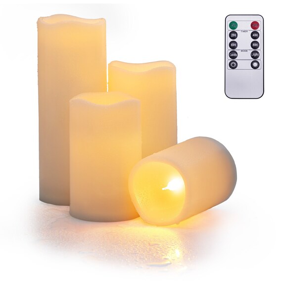 Premium Flickering Flameless Outdoor Pillar Candle