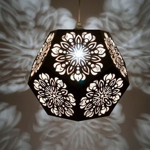 Made to Order : Shadow Lamp, Geometric Pendant , Wood lamp , Dodecahedron Pendant Light, Mandala Powerful Sacred Geometry Symbol , Yoga