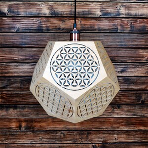 Made to Order : Flower Of Life Lamp,Dodecahedron Pendant Light,Sacred Geometry Symbol,Yoga Light, Night Light,Shadow Lamp,Geometric Pendant