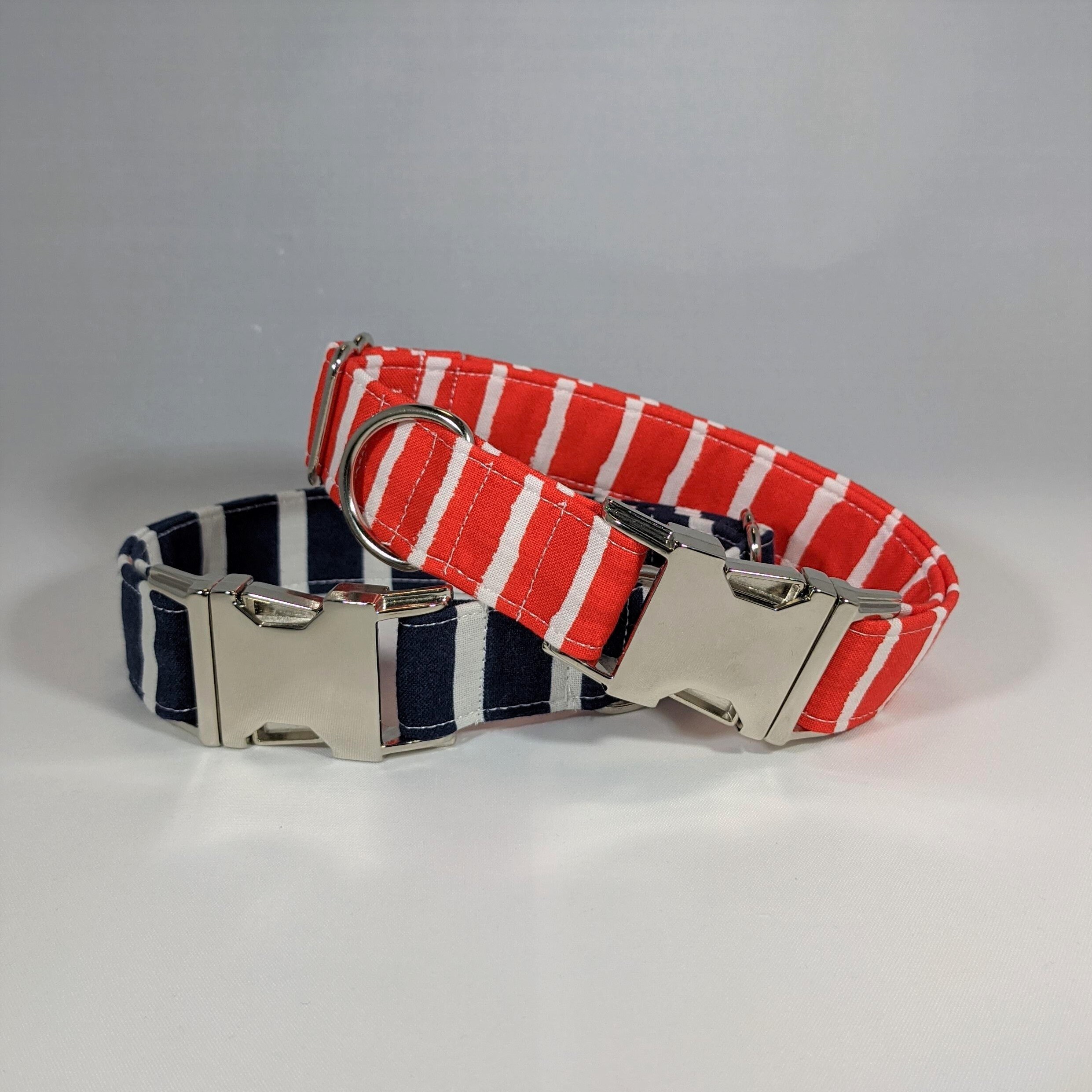 Red and White Striped Dog Collar Stripe Pet Collar Bright Etsy UK