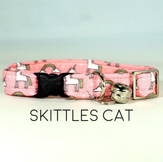 Skittles Cat Collar Pink Unicorn Pet Collar Rainbow Rainbows