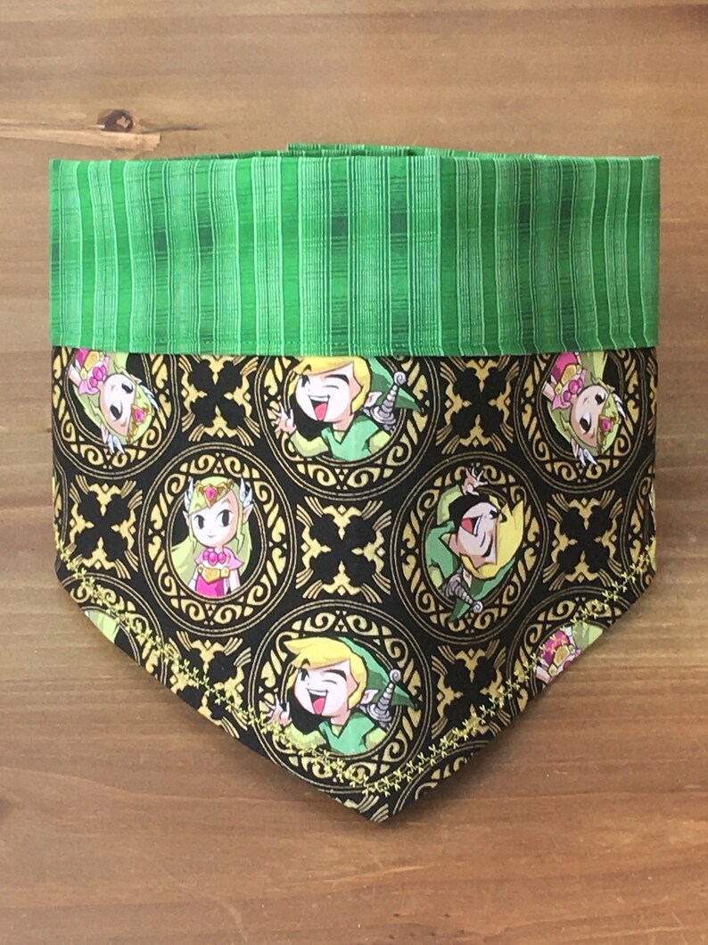 The Legend of Zelda Snap on Dog Bandana Toon Link and Zelda Pet Bandana
