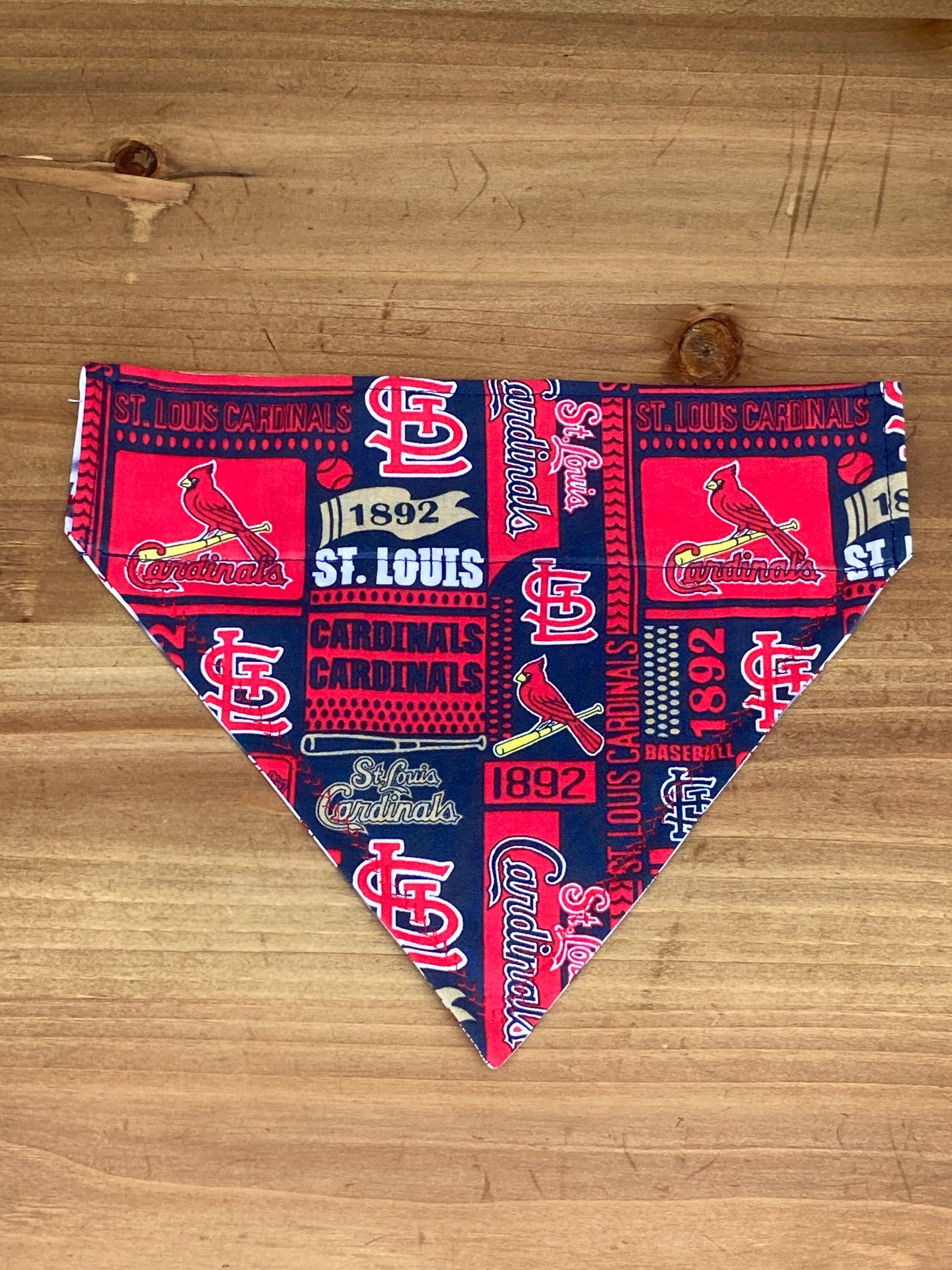 St Louis Cardinals Pet Bandana Cardinals Over The Collar Dog Etsy