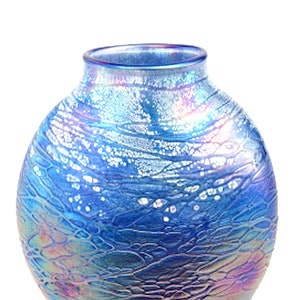 Tom Stoenner Hand Crafted Oval Vase (Blue)