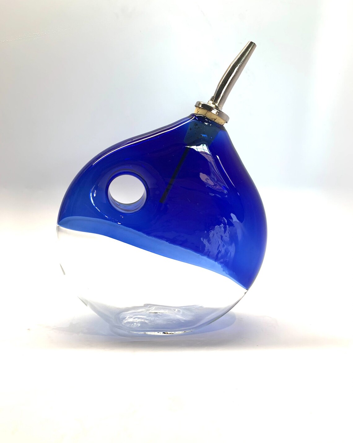 Hand Blown Glass Oil Dispenser Etsy