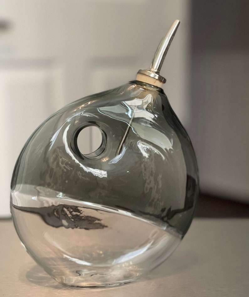 Hand Blown Glass Oil Dispenser Etsy