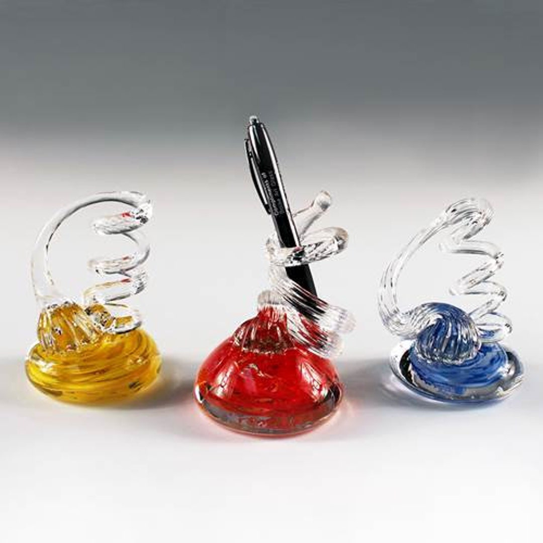 Glass Pen Holder Etsy