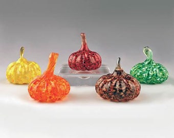 Hand Crafted Small Pumpkin Sculpture by Boise Art Glass