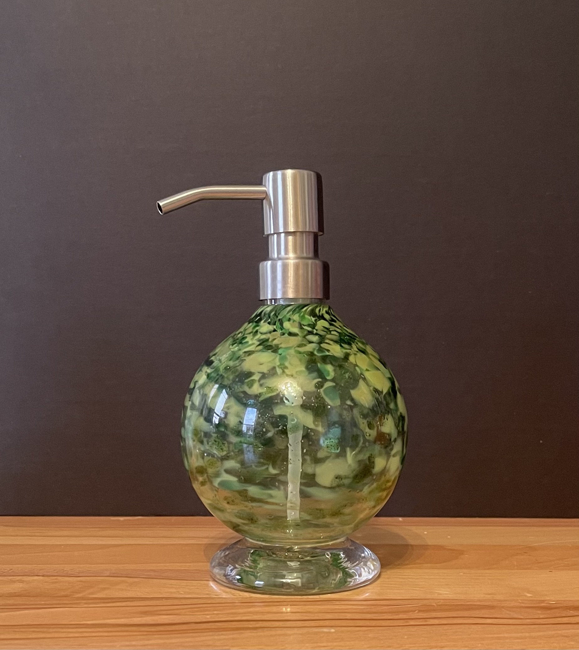 Hand Blown Glass Soap Dispenser Etsy