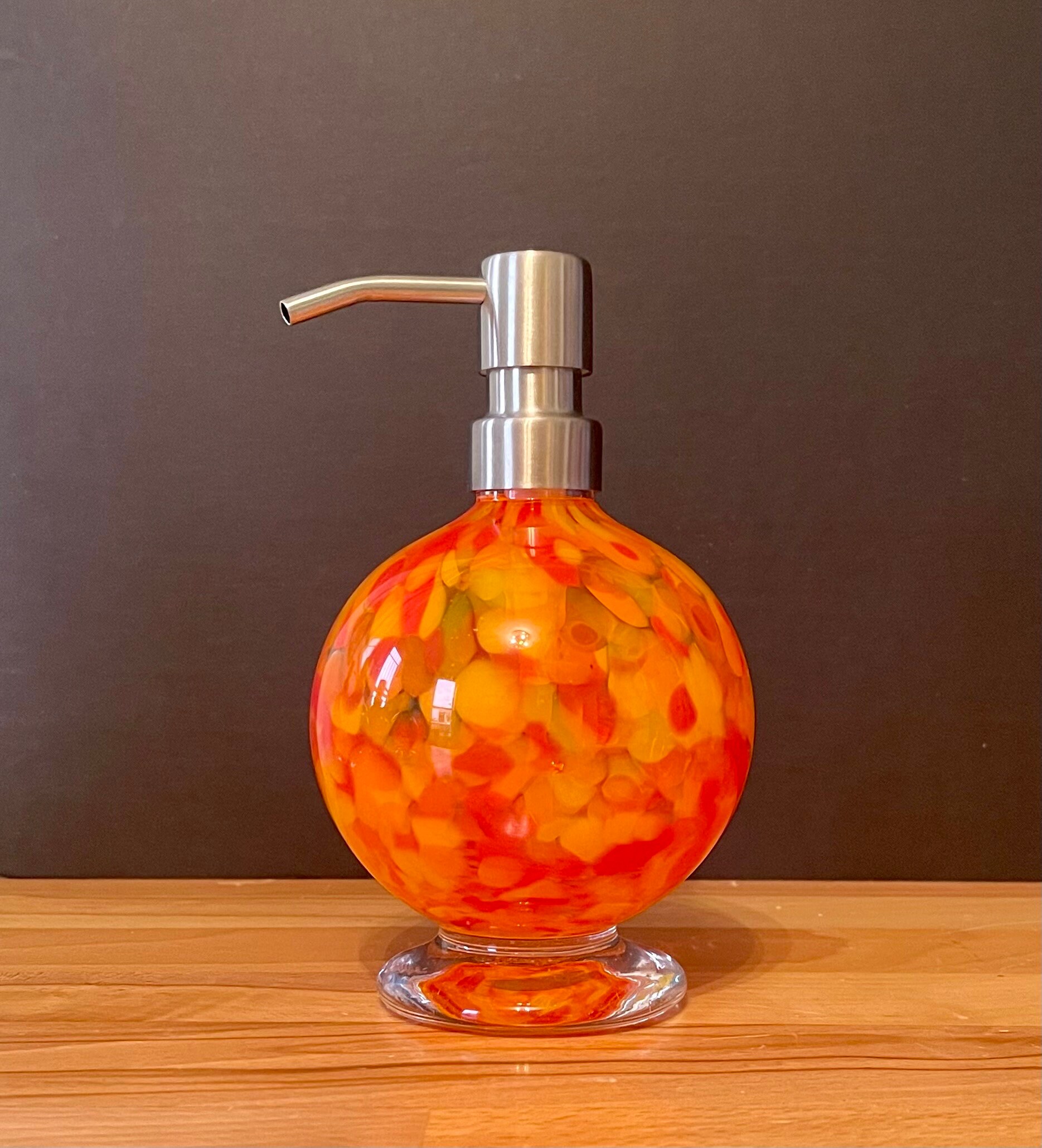 Hand Blown Glass Soap Dispenser Etsy