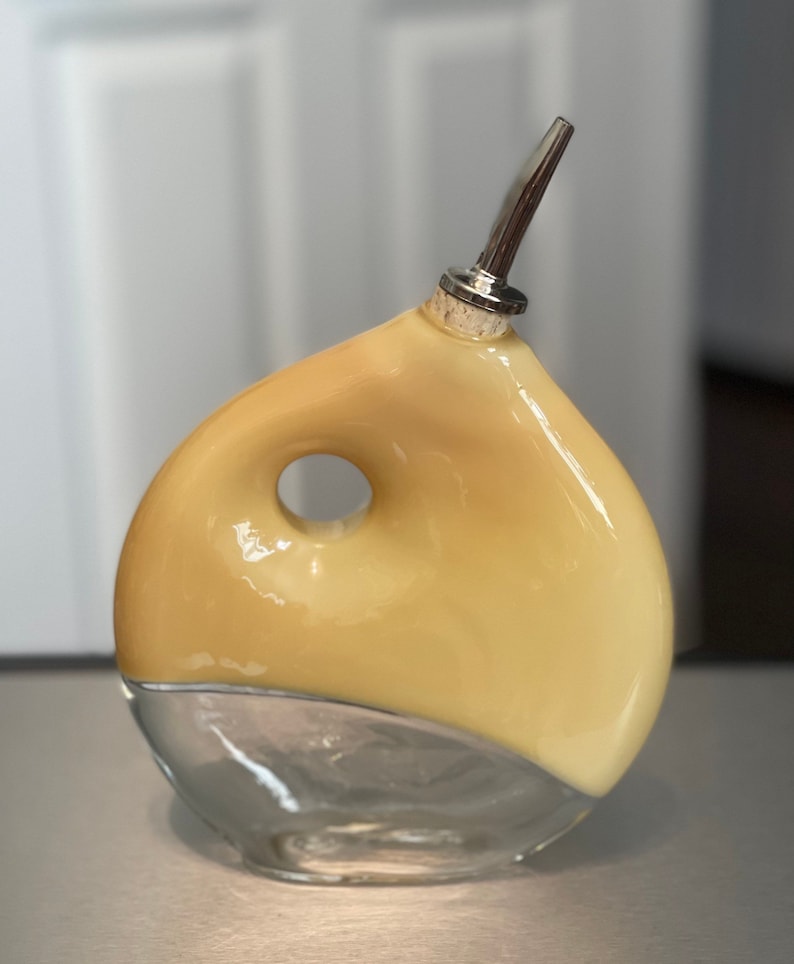 Hand Blown Glass Oil Dispenser Etsy