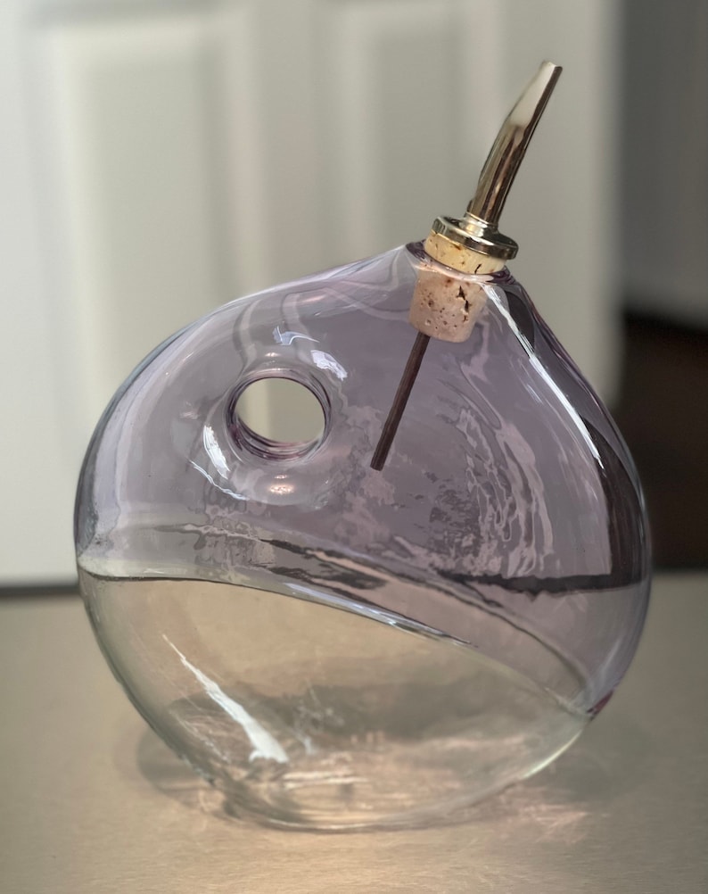 Hand Blown Glass Oil Dispenser Etsy