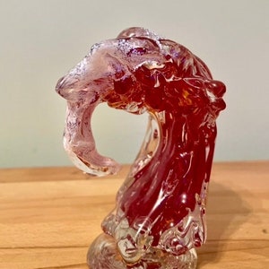 Red Wave Glass Blown Sculpture