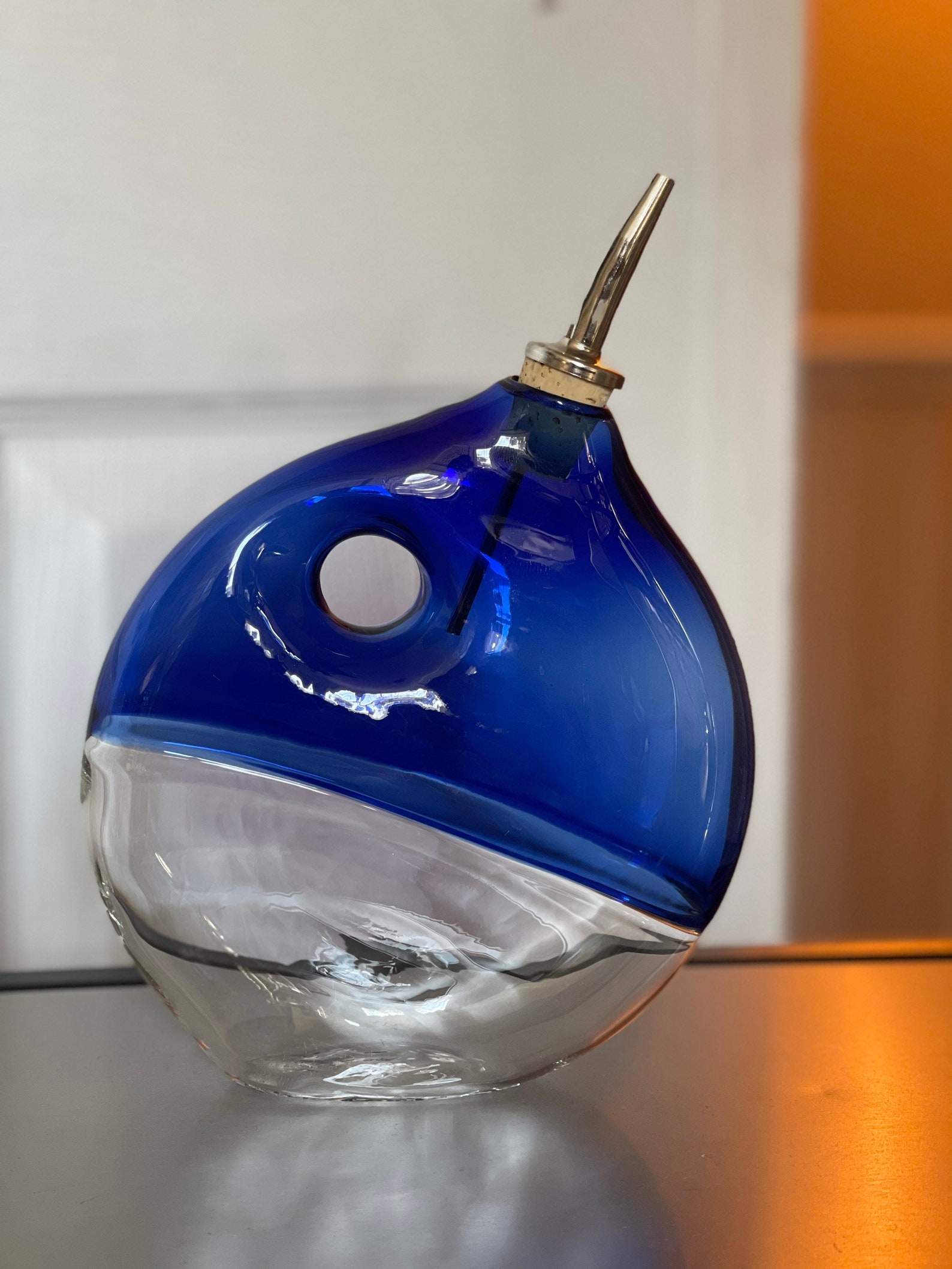 Hand Blown Glass Oil Dispenser Etsy
