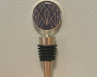 Handcrafted Glass Bottle Stopper Geometric Design
