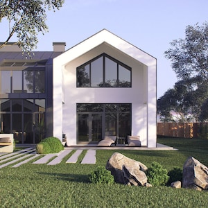 Modern huisplan Bouwplannen Blauwdrukken en materiaallijst 217 m².