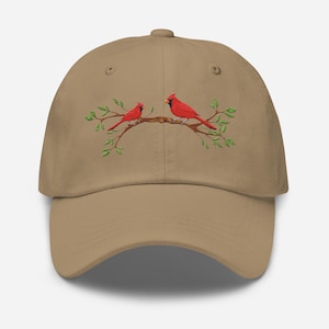 Hats with handmade birds cardinals Cardinal Hat, Crochet Beanie, Accessories, Clothing, Men  main image 3