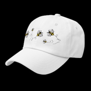 Bumble bee baseball hat wit bees flying embroidered hat gardening hat for mom gift for sister friend gift bee hat nature lover gift springE