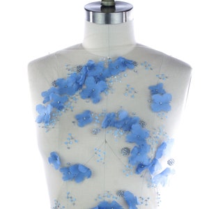 Custom hand beaded beaded fabric, haute couture dress
