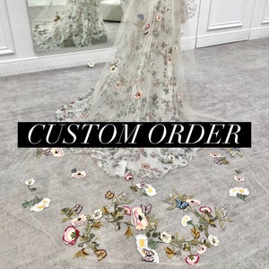 Custom Embroidered Veil 50% Balance