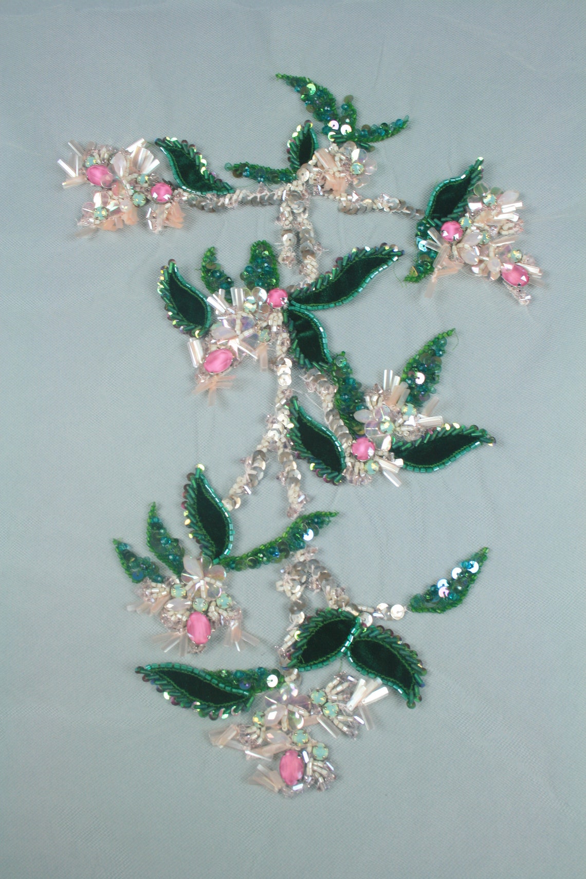 Three Dimensional Flower Applique Gown