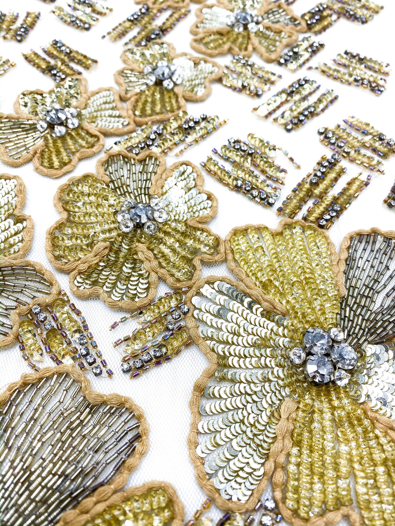 Lime Embroidered Beaded Tulle Eb1012 main image 1