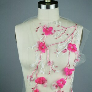 Custom Handmade Beaded Panel Beaded Bodice, Embroidered Dress, Applique for Haute Couture Gowns