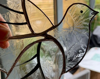 Stained glass Dove/Dove of peace/ Window hanging sun catcher