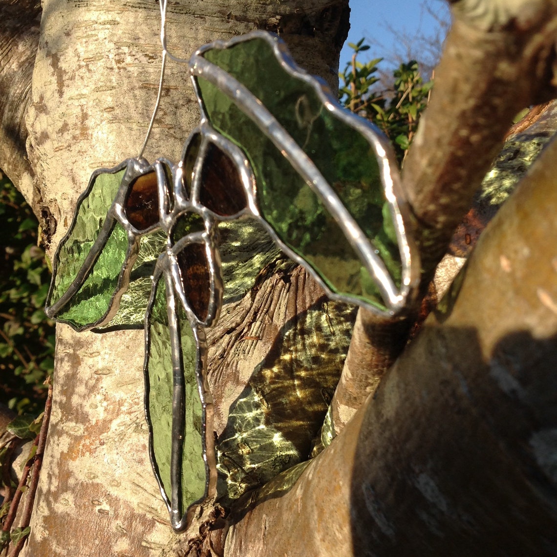 Stained glass/ Stain glass/ Glass acorns/ Acorn sun catcher/ | Etsy