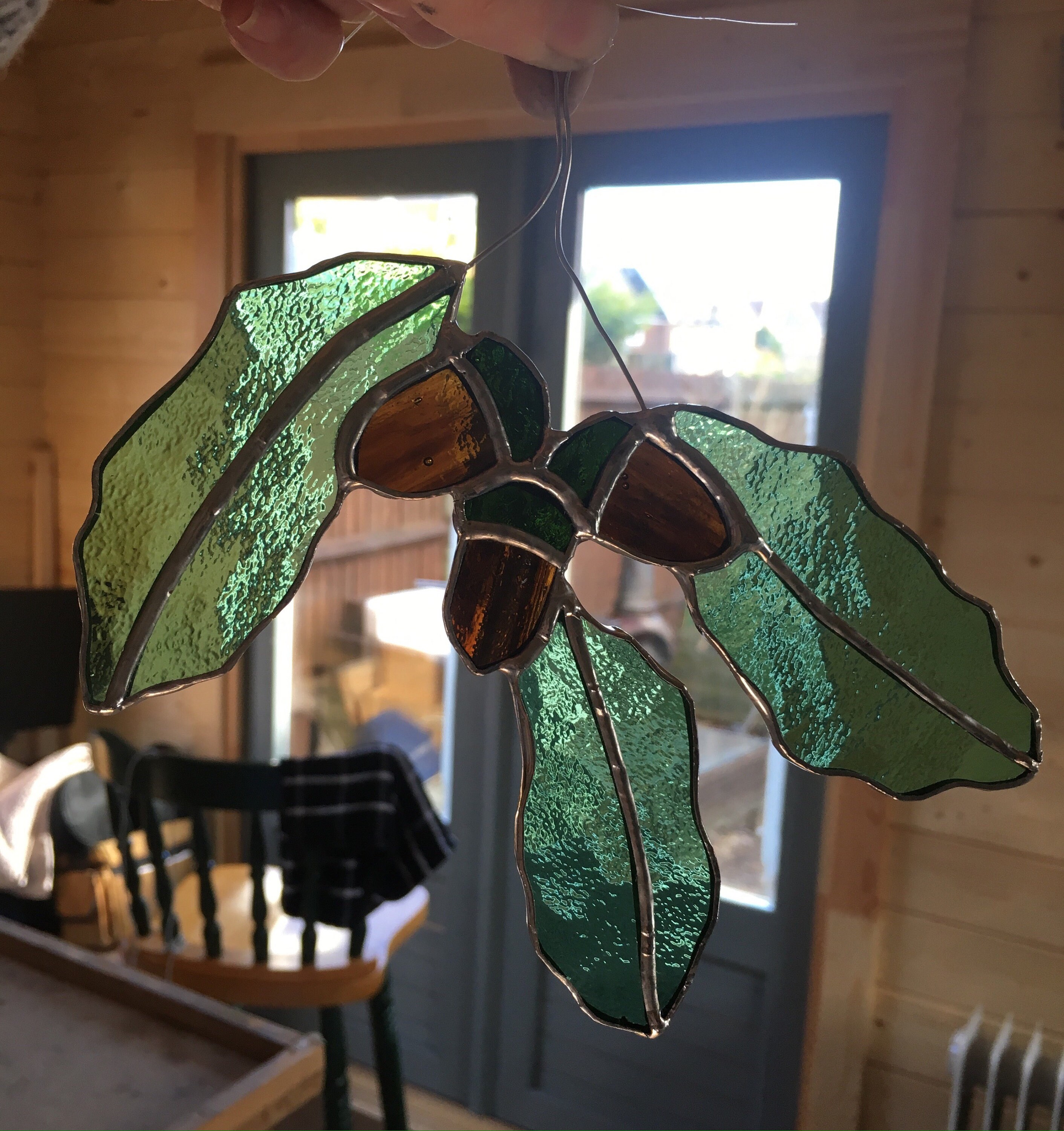 Stained glass/ Stain glass/ Glass acorns/ Acorn sun catcher/ | Etsy