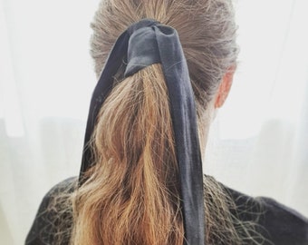 Linen long hairband TAO, hanfu style hair accessory, hair ribbon, hair band, linen bow | OEKO-TEX® certified linen fabric