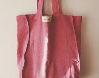 Linen tote casual bag HIRO, shopping shoulder bag, reusable tote bag, women's bag, beach bag | OEKO-TEX® certified linen fabric