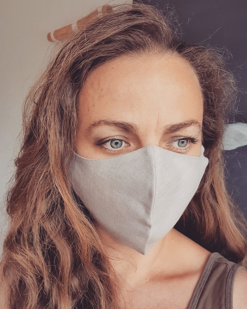 100 pure linen face mask reusable linen mask Etsy