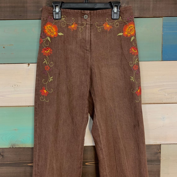 80s handmade denim w/ floral pattern