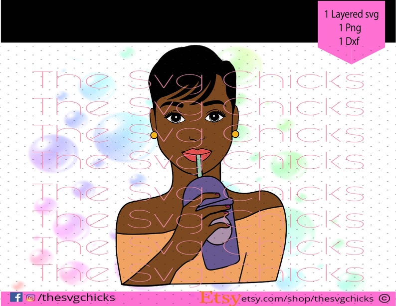 Download Natural Hair Svg Ethnic Svg African Svg File Black Woman Svg Niki Svg Png Queen Svg Dxf Afrocentric Women Drinking Coffee Svg Clip Art Art Collectibles