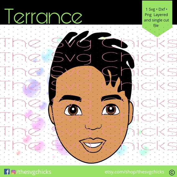Terrance African American Boy Svg Hispanic Boy Svg Black Boy Black Kid Svg Afro Svg African Kids Svg Black Natural Svg King Svg Young Boy