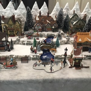 christmas village display platform for Lemax Dept 56 dickens snow village North Pole and other  collections