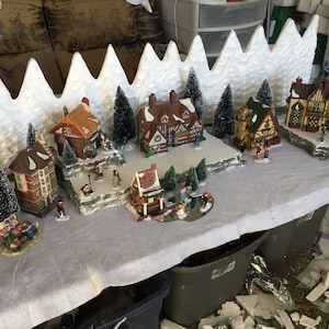 christmas village display platforms, set of 3 platforms fits well Lemax Dept 56 dickens northPole snow village