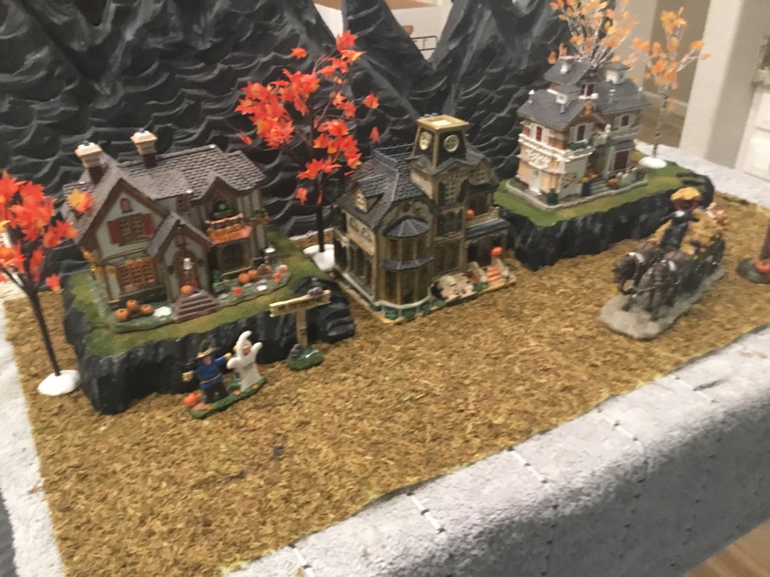 Halloween Village Display Platforms Set of 2 , Fits Well Dept 56 Lemax Spooky Town Collection Etsy