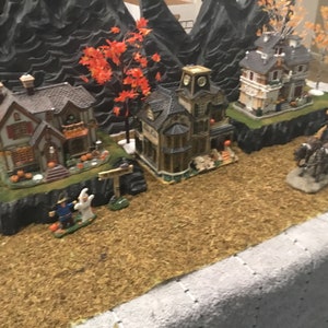 Halloween village display platforms set of 2 , fits well dept 56 Lemax Spooky town collection