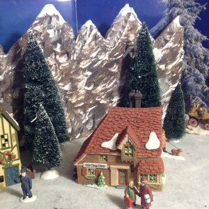 Christmas village display mountain backdrop for Lemax, Dept 56 Christmas village display image 3