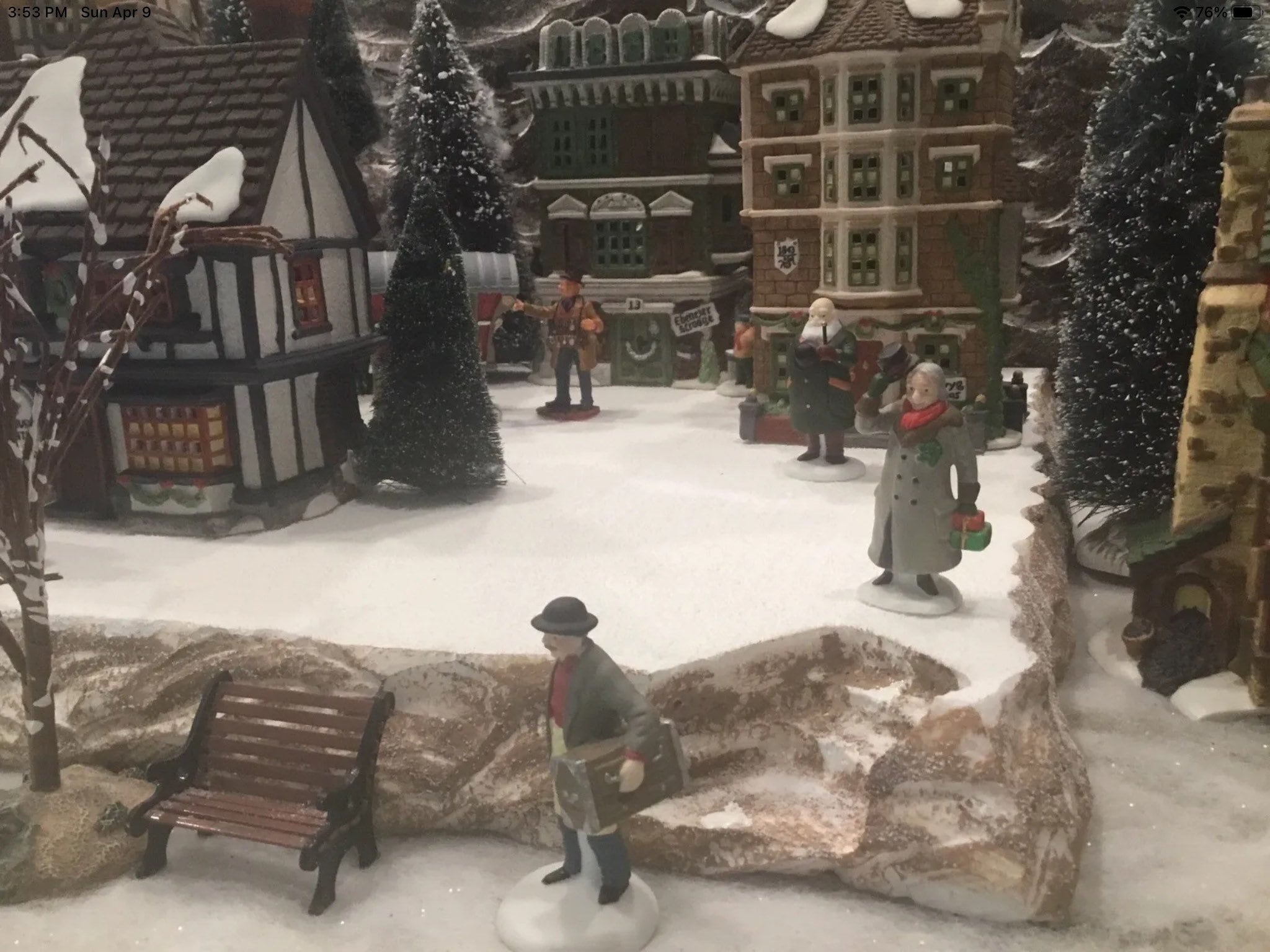 Christmas Village Display Platform W Waterfall for Lemax Dept 56